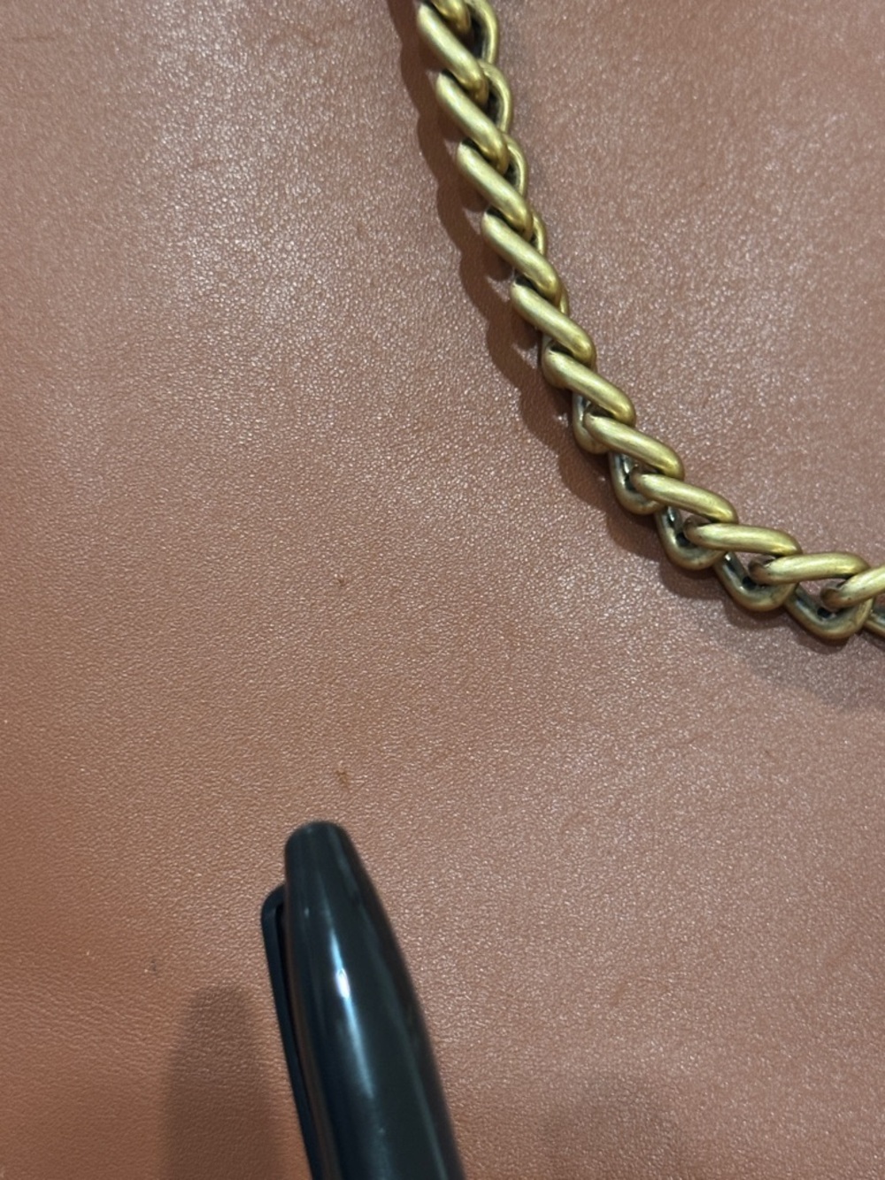COACH Bag Signature Chain Central Brown Leather Tote - Picture 16 of 17